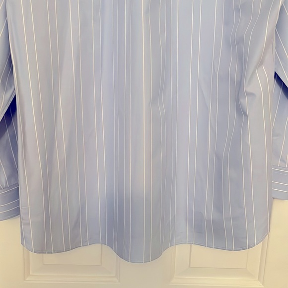BURBERRY Pale Blue & White Striped Shirt - Picture 7 of 13